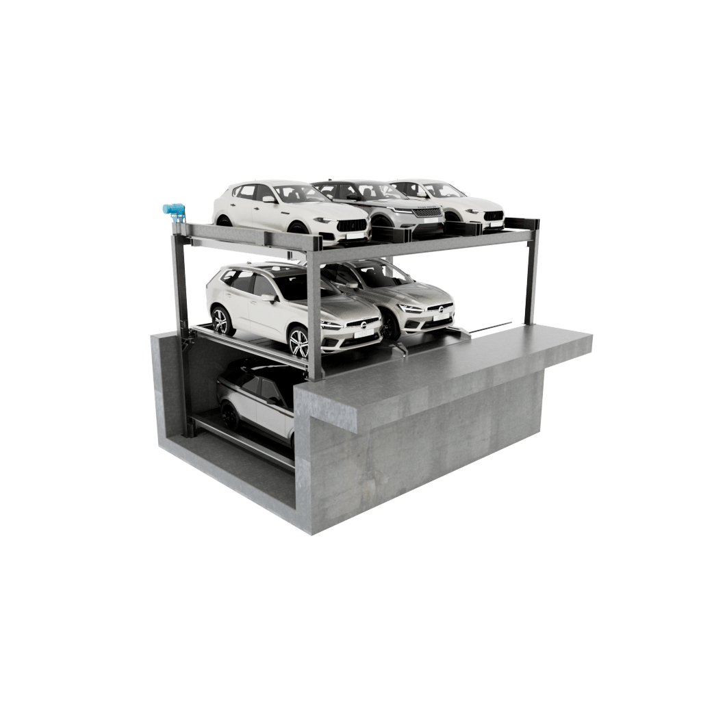 2 High 1 Deep Puzzle Parking System This 2 Level High, 1 Deep puzzle parking design offers two levels at grade with a min of 12’ clear to 14.5’ clear and a 6’-10” to 8’ pit depth depending on the size of vehicles deposited on each level. This puzzle parking solution can be custom designed and built as a tandem configuration. Efficient Puzzle Parking System for Independent Access The Automated Parking Company’s Puzzle car parking is a semi-automated system that allows each parking space to be independently accessed. Cars are stored and retrieved with lateral or vertical motion in an efficient puzzle car parking system. Unlike mechanical stacker parking, vehicles can be moved within the Puzzle parking system automatically ridding you of any need for attendants. Whether standalone structures or tandem configurations, this Puzzle parking system is extremely versatile. These systems are ideal for retrofit or new construction projects and can be built as part of existing or new developments to complement the overall look. Get Smart Parking Systems for Efficient and Convenient Parking Solutions Parking space is at a premium in all metro markets, but The Automated Parking Company is here to revolutionize parking with automated parking systems and robotic AGV parking solutions. We can help you enhance your property value and offer customers or residents a hassle-free and convenient parking experience that caters to the demands and challenges of modern urban living. Looking for efficient parking solutions? Contact us today for smart parking solutions designed for your needs.