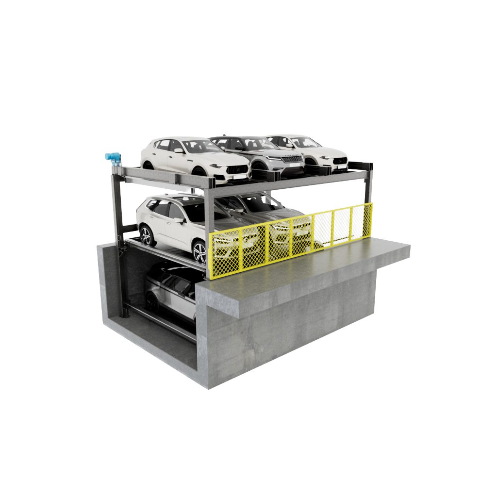 2 High 1 Deep Puzzle Parking System This 2 Level High, 1 Deep puzzle parking design offers two levels at grade with a min of 12’ clear to 14.5’ clear and a 6’-10” to 8’ pit depth depending on the size of vehicles deposited on each level. This puzzle parking solution can be custom designed and built as a tandem configuration. Efficient Puzzle Parking System for Independent Access The Automated Parking Company’s Puzzle car parking is a semi-automated system that allows each parking space to be independently accessed. Cars are stored and retrieved with lateral or vertical motion in an efficient puzzle car parking system. Unlike mechanical stacker parking, vehicles can be moved within the Puzzle parking system automatically ridding you of any need for attendants. Whether standalone structures or tandem configurations, this Puzzle parking system is extremely versatile. These systems are ideal for retrofit or new construction projects and can be built as part of existing or new developments to complement the overall look. Get Smart Parking Systems for Efficient and Convenient Parking Solutions Parking space is at a premium in all metro markets, but The Automated Parking Company is here to revolutionize parking with automated parking systems and robotic AGV parking solutions. We can help you enhance your property value and offer customers or residents a hassle-free and convenient parking experience that caters to the demands and challenges of modern urban living. Looking for efficient parking solutions? Contact us today for smart parking solutions designed for your needs. 2 High 1 Deep Puzzle Parking Lifts - How puzzle parking works, Puzzle Parking User Guide, What is the meaning of puzzle parking? Stacked Parking Lifts, Modular, cost-effective. New builds & retrofits, Save 50% of space. No attendant needed, Up to 7 levels High Vertical Lift Puzzle Parking, EV charging available Parking Stacker System, Tower Parking System, Reduced construction cost, full access to all parking entrances and exits at ground level, Optimizing convenience and efficiency, Why Puzzle Parking Systems Are the Future of Parking, puzzle lift parking system is a vertical parking solution designed to optimize space usage without requiring more space or land