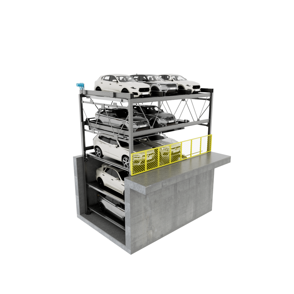 3 High 2 Deep Puzzle Parking System This 3 Level High, 2 Deep puzzle parking system offers three levels at grade with a min of 18’ clear to 22’ clear and a 6’-10” to 8’ pit depth depending on the size of autos deposited in the puzzle system. This puzzle parking solution can be designed and built as a tandem configuration. Efficient Puzzle Parking System for Independent Access The Automated Parking Company’s Puzzle car parking is a semi-automated system that allows each parking space to be independently accessed. Cars are stored and retrieved with lateral or vertical motion in an efficient puzzle car parking system. Unlike mechanical stacker parking, vehicles can be moved within the Puzzle parking system automatically ridding you of any need for attendants. Whether standalone structures or tandem configurations, this Puzzle parking system is extremely versatile. These systems are ideal for retrofit or new construction projects and can be built as part of existing or new developments to complement the overall look. Get Smart Parking Systems for Efficient and Convenient Parking Solutions Parking space is at a premium in all metro markets, but The Automated Parking Company is here to revolutionize parking with automated parking systems and robotic AGV parking solutions. We can help you enhance your property value and offer customers or residents a hassle-free and convenient parking experience that caters to the demands and challenges of modern urban living. Looking for efficient parking solutions? Contact us today for smart parking solutions designed for your needs. How puzzle parking works, Puzzle Parking User Guide, What is the meaning of puzzle parking? Stacked Parking Lifts, Modular, cost-effective. New builds & retrofits, Save 50% of space. No attendant needed, Up to 7 levels High Vertical Lift Puzzle Parking, EV charging available Parking Stacker System, Tower Parking System, Reduced construction cost, full access to all parking entrances and exits at ground level, Optimizing convenience and efficiency, Why Puzzle Parking Systems Are the Future of Parking, puzzle lift parking system is a vertical parking solution designed to optimize space usage without requiring more space or land