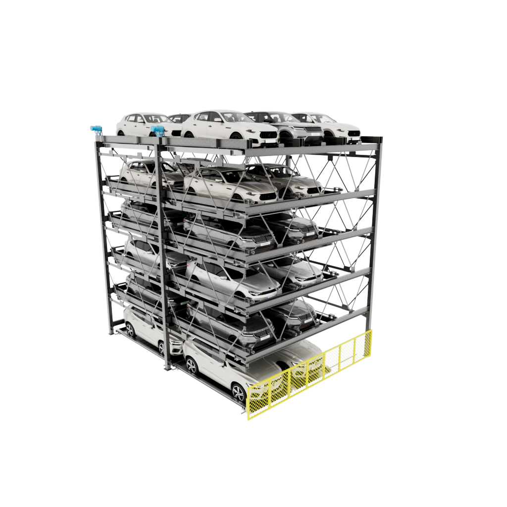 6 High Tandem Puzzle Parking System This 6-Level High Puzzle Parking System offers six levels at grade with a min of 36’ clear to 39’ clear depending on the size of autos deposited in the system. This solution can be designed as a tandem configuration. This puzzle parking solution can be designed as a stand-alone structure. Efficient Puzzle Parking System for Independent Access The Automated Parking Company’s Puzzle car parking is a semi-automated system that allows each parking space to be independently accessed. Cars are stored and retrieved with lateral or vertical motion in an efficient puzzle car parking system. Unlike mechanical stacker parking, vehicles can be moved within the Puzzle parking system automatically ridding you of any need for attendants. Whether standalone structures or tandem configurations, this Puzzle parking system is extremely versatile. These systems are ideal for retrofit or new construction projects and can be built as part of existing or new developments to complement the overall look. Get Smart Parking Systems for Efficient and Convenient Parking Solutions Parking space is at a premium in all metro markets, but The Automated Parking Company is here to revolutionize parking with automated parking systems and robotic AGV parking solutions. We can help you enhance your property value and offer customers or residents a hassle-free and convenient parking experience that caters to the demands and challenges of modern urban living. Looking for efficient parking solutions? Contact us today for smart parking solutions designed for your needs.