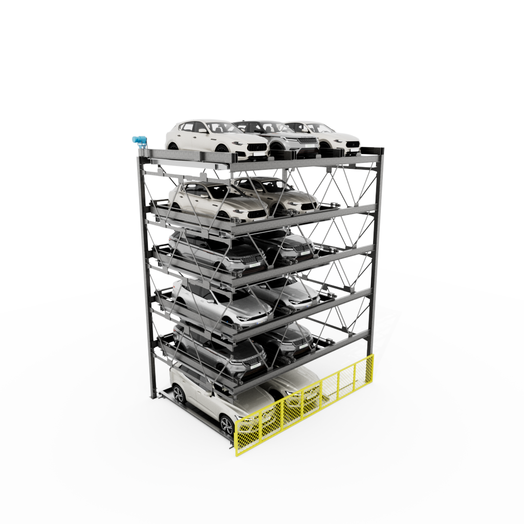 6 High Puzzle Parking System This 6-Level High Puzzle Parking System offers six levels at grade with a min of 36’ clear to 39’ clear depending on the size of autos deposited in the system. This solution can be designed as a tandem configuration. This puzzle parking solution can be designed as a stand-alone structure. Efficient Puzzle Parking System for Independent Access The Automated Parking Company’s Puzzle car parking is a semi-automated system that allows each parking space to be independently accessed. Cars are stored and retrieved with lateral or vertical motion in an efficient puzzle car parking system. Unlike mechanical stacker parking, vehicles can be moved within the Puzzle parking system automatically ridding you of any need for attendants. Whether standalone structures or tandem configurations, this Puzzle parking system is extremely versatile. These systems are ideal for retrofit or new construction projects and can be built as part of existing or new developments to complement the overall look. Get Smart Parking Systems for Efficient and Convenient Parking Solutions Parking space is at a premium in all metro markets, but The Automated Parking Company is here to revolutionize parking with automated parking systems and robotic AGV parking solutions. We can help you enhance your property value and offer customers or residents a hassle-free and convenient parking experience that caters to the demands and challenges of modern urban living. Looking for efficient parking solutions? Contact us today for smart parking solutions designed for your needs.