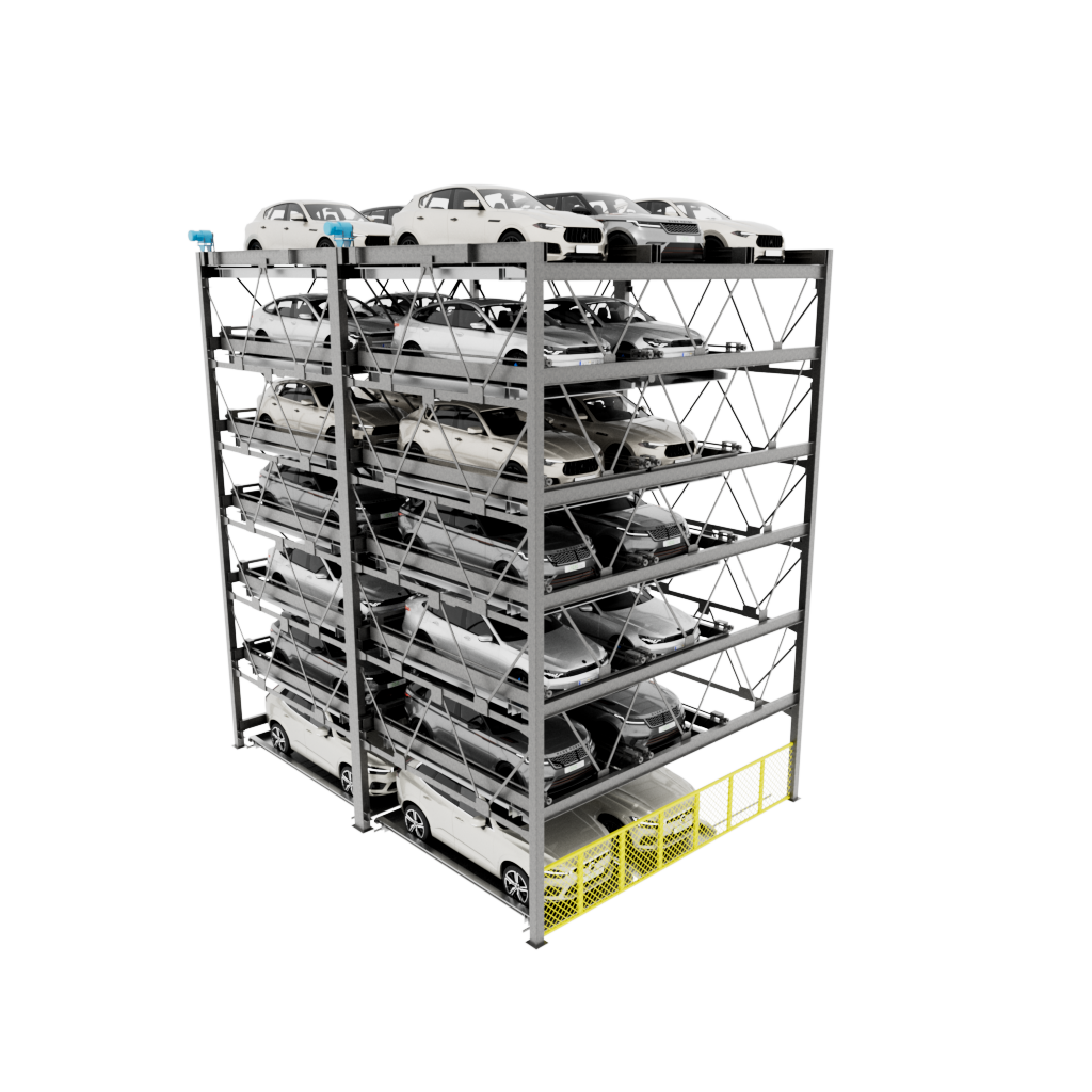 7 High Tandem Puzzle Parking System This 7 Level High Tandem puzzle parking system solution offers seven levels at grade with a min of 42’ clear to 45’ clear depending on the size of autos deposited in the system. This solution can be designed as a tandem configuration. This puzzle parking solution can be designed as a stand-alone structure. Efficient Puzzle Parking System for Independent Access The Automated Parking Company’s Puzzle car parking is a semi-automated system that allows each parking space to be independently accessed. Cars are stored and retrieved with lateral or vertical motion in an efficient puzzle car parking system. Unlike mechanical stacker parking, vehicles can be moved within the Puzzle parking system automatically ridding you of any need for attendants. Whether standalone structures or tandem configurations, this Puzzle parking system is extremely versatile. These systems are ideal for retrofit or new construction projects and can be built as part of existing or new developments to complement the overall look. Get Smart Parking Systems for Efficient and Convenient Parking Solutions Parking space is at a premium in all metro markets, but The Automated Parking Company is here to revolutionize parking with automated parking systems and robotic AGV parking solutions. We can help you enhance your property value and offer customers or residents a hassle-free and convenient parking experience that caters to the demands and challenges of modern urban living. Looking for efficient parking solutions? Contact us today for smart parking solutions designed for your needs. 7-High Tandem Puzzle Parking Lift System By The Automated Parking Company Semi-Automated Parking Lift Solutions for Efficient Parking: The Automated Parking Company offers efficient semi-automated smart parking systems that are 7-High Tandem. 7 Levels High, Tandem for a maximum capacity of 42 vertica parking or storage spaces that only require 1,080 Square Foot of Space To Build. A standard parking space in a regular parking lot in North America typically measures 8.5 to 9 feet wide by 18 to 20 feet long. This configuration generally yields an area of roughly 153 to 180 square feet per vehicle. The 7-High Tandem Puzzle Parking Lift System Tower only requires the space of 6 regular parking spots or 180 * 6 = 1,080 square feet of Space to Build The 7 Levels High Tower That Yields 42 Vertical Parking Spaces more than more than 6X parking capacity. We provide multi-level stacked parking systems that feature independent access and self-parking. Whether you require standalone parking structures or a solution that can be integrated within the existing building structure, we are your primary resource and OEM Full Service Company for all your automated parking needs. Call Us For A Free Consultation At (877) 827-2611 Or Visit Us At https://lnkd.in/ga6gf_as #puzzleparking #parking #verticallifts #stackedparking #parkinginnovation #moreparking #fasterparking #parkingarchitecture #architecture 7 Levels High Tandem Vertical parking systems, 7 Levels High Tandem Puzzle parking system, 7 Levels High Tandem Semi-automated parking system, 7 Levels High Tandem Car stacker parking system, 7 Levels High Tandem Stacker parking system, 7 Levels High Tandem Multilevel parking system, 7 Levels High Tandem Tower parking system, 7 Levels High Tandem Vehicle storage system, 7 Levels High Tandem puzzle parking system, 1 high 1 Deep Tandem puzzle parking lift, 1x 1 Deep Tandem parking system, 1 High 1 Deep Tandem car stacker, 7 Levels High Tandem semi-automated parking system, 7 Levels High Tandem Vertical car parking system, 7 Levels High Tandem Car elevator parking system, 7 Levels High Tandem Space-saving parking system, 1 Level 1 Deep Tandem High-density parking solution, 7 Levels High Tandem Compact parking system, 7 Levels High Tandem Parking lift system, 7 Levels High Tandem Car lift parking system, 7 Levels High Tandem Mechanical stacker, 7 Levels High Tandem Vehicle stacking system, 7 Levels High Tandem Semi-automatic car parking, 7 Levels High Tandem Rotary puzzle parking system, 1 Level High 1 Deep Tandem Puzzle car parking system, 7 Levels High Tandem Overground puzzle parking, 7 Levels High Tandem Underground parking lift, 7 Levels High Tandem Multi-family parking solution, 7 Levels High Tandem Office building parking solution, 7 Levels High Tandem CRE Parking solution, 7 Levels High Tandem maximizing parking capacity, 7 Levels High Tandem Stacked Parking, Hotel Parking Solutions, Airport Parking Solutions