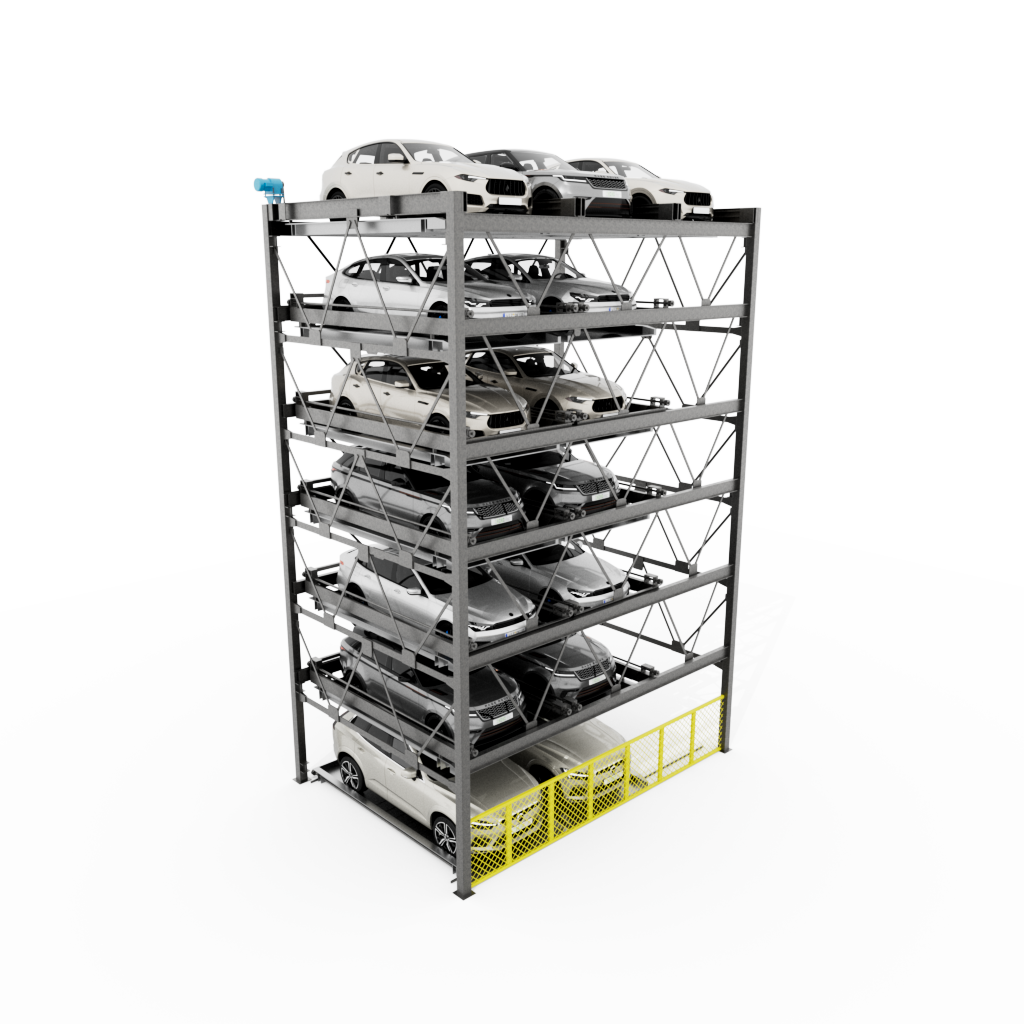 7 High Puzzle Parking System This 7 Level High puzzle parking system solution offers seven levels at grade with a min of 42’ clear to 45’ clear depending on the size of autos deposited in the system. This solution can be designed as a tandem configuration. This puzzle parking solution can be designed as a stand-alone structure. Efficient Puzzle Parking System for Independent Access The Automated Parking Company’s Puzzle car parking is a semi-automated system that allows each parking space to be independently accessed. Cars are stored and retrieved with lateral or vertical motion in an efficient puzzle car parking system. Unlike mechanical stacker parking, vehicles can be moved within the Puzzle parking system automatically ridding you of any need for attendants. Whether standalone structures or tandem configurations, this Puzzle parking system is extremely versatile. These systems are ideal for retrofit or new construction projects and can be built as part of existing or new developments to complement the overall look. Get Smart Parking Systems for Efficient and Convenient Parking Solutions Parking space is at a premium in all metro markets, but The Automated Parking Company is here to revolutionize parking with automated parking systems and robotic AGV parking solutions. We can help you enhance your property value and offer customers or residents a hassle-free and convenient parking experience that caters to the demands and challenges of modern urban living. Looking for efficient parking solutions? Contact us today for smart parking solutions designed for your needs. 7 Levels High Vertical parking systems, 7 Levels High Puzzle parking system, 7 Levels High Semi-automated parking system, 7 Levels High Car stacker parking system, 7 Levels High Stacker parking system, 7 Levels High Multilevel parking system, 7 Levels High Tower parking system, 7 Levels High Vehicle storage system, 7 level puzzle parking system, 7 high puzzle parking lift, 7x parking system, 7 car stacker, 7 level automated parking system, 7 level semi-automated parking system, 7 Levels High Vertical car parking system, 7 Levels High Car elevator parking system, 7 Levels High Space-saving parking system, 7 Levels High High-density parking solution, 7 Levels High Compact parking system, 7 Levels High Parking lift system, 7 Levels High Car lift parking system, 7 Levels High Mechanical stacker, 7 Levels High Vehicle stacking system, 7 Levels High Semi-automatic car parking, 7 Levels High Rotary puzzle parking system, 7 Levels High Puzzle car parking system, 7 Levels High Overground puzzle parking, 7 Levels High Underground parking lift, 7 Levels High Multi-family parking solution, 7 Levels High Office building parking solution, 7 Levels High CRE Parking solution 7 Levels High maximizing parking capacity, 7 Levels High Stacked Parking, Hotel Parking Solutions, Airport Parking Solutions